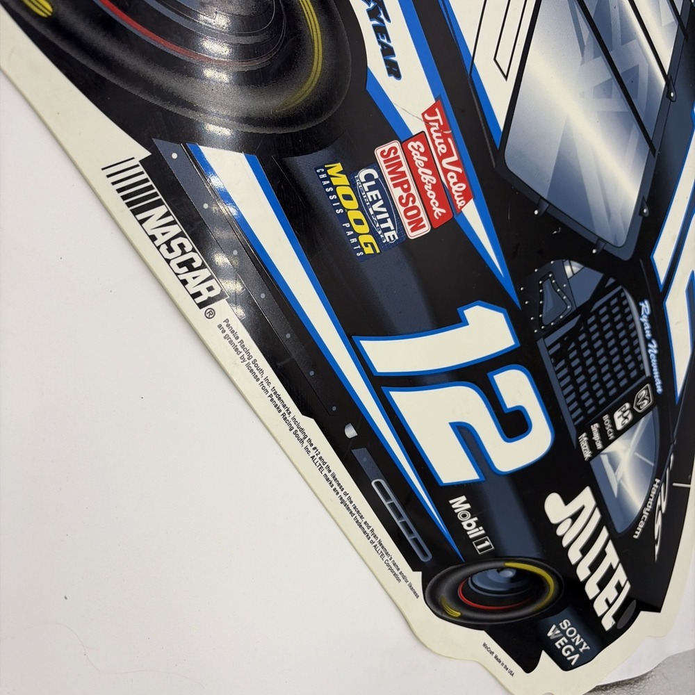 Vtg Ryan Newman #12 Alltel Dodge NASCAR 34" Die-Cut Plastic Garage Sign - Picture 2 of 6